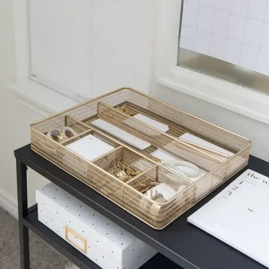 Blu Monaco Desk Drawer Organizer Tray for Office - 6 Compartments image {5}