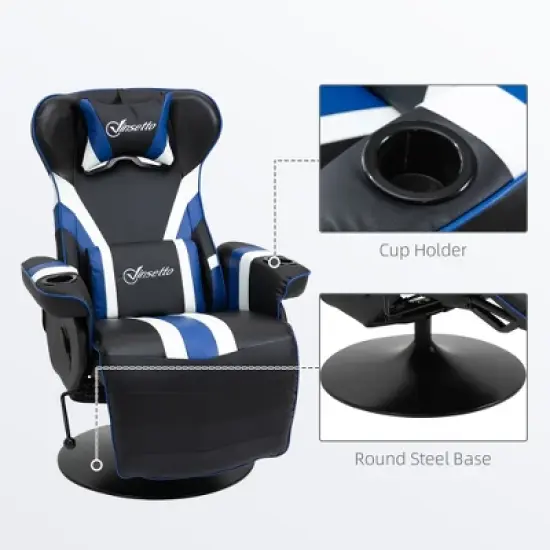 NicBex 90&deg;-130&deg; Recliner Gaming Chair with Swivel Base Plate&Cup Holder,360&deg;Swivel Office Chair Video Game Chairs with Head&Lumbar Pillow,Footrest image {2}