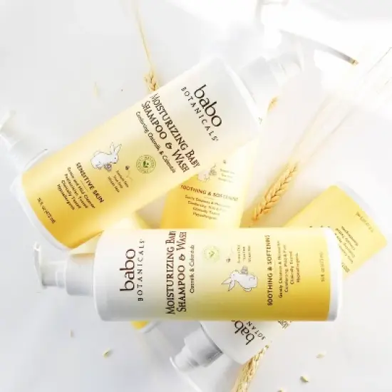 Babo Botanicals Moisturizing 2-in-1 Oatmilk & Calendula Baby Shampoo & Wash - 16 fl oz image {5}