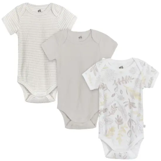 Just Born Baby Neutral Short Sleeve Bodysuits - 3-Pack image {11}
