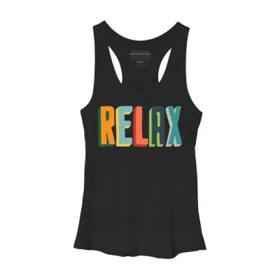 Women's Design By Humans Relax Color Block Letters By radiomode Racerback Tank Top image {2}