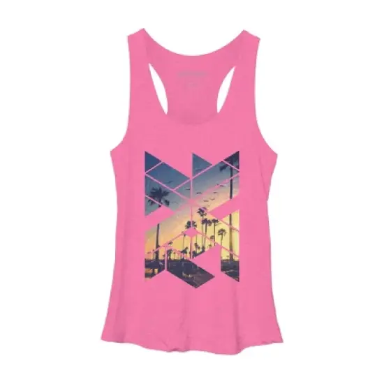 Women's Design By Humans Vintage Palm Beach Geometric By Magnussons Racerback Tank Top image {4}