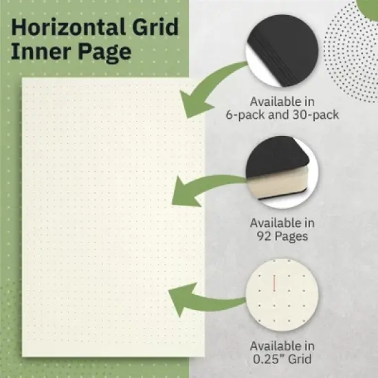 Simply Genius A5 Dotted Softcover Notebooks for Work, Travel, Business, College & More - Size 8.2" x 5.5" - 92 pages (Green, 6 pack) image {4}