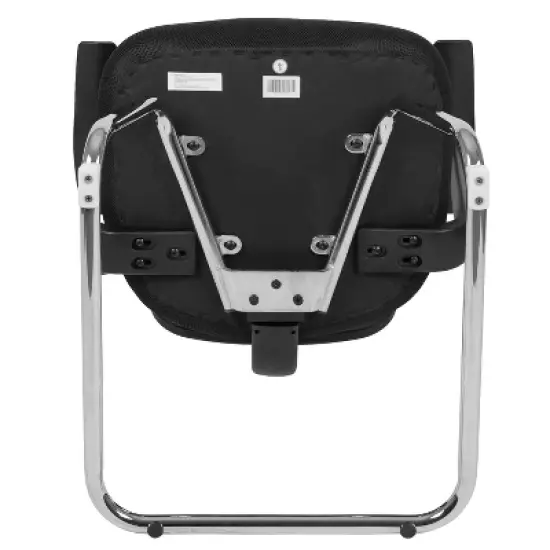Flash Furniture Black Mesh Side Reception Chair with Chrome Sled Base image {9}