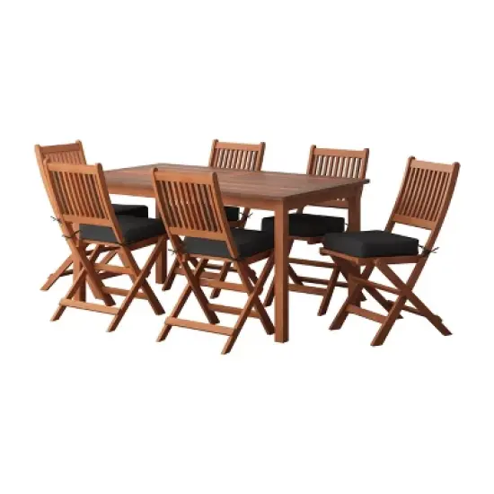 7pc Outdoor Dining Set - Natural - CorLiving image {1}