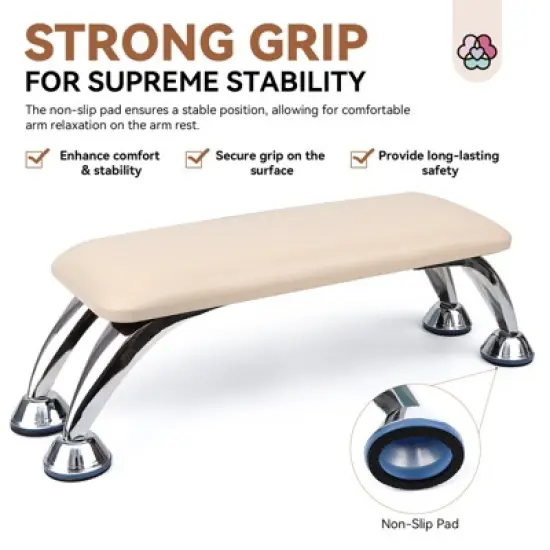 SAVILAND Apricot-Tone Salon Arm Support - Ergo Microfiber Cushion w/Adjustable Height Pro System. image {4}