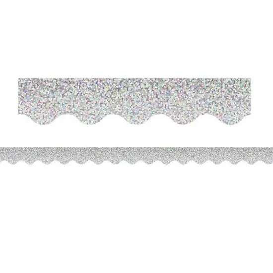 Teacher Created Resources Scalloped Border 2.19" x 210' Silver Sparkle (TCR8765-6) image {1}