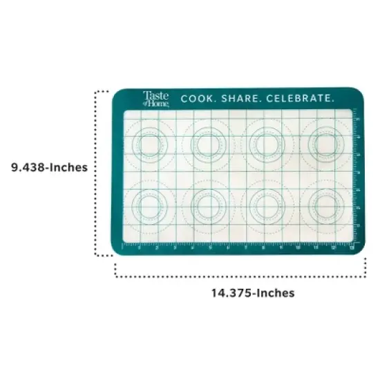 Taste of Home Small Silicone Baking Mat: Nonstick Cookie Sheet, Dishwasher-Safe, Green, 17"x12" image {1}