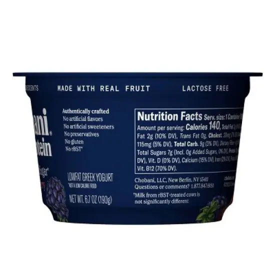 Chobani 20g Protein Cherry Berry Greek Yogurt - 6.7oz image {3}