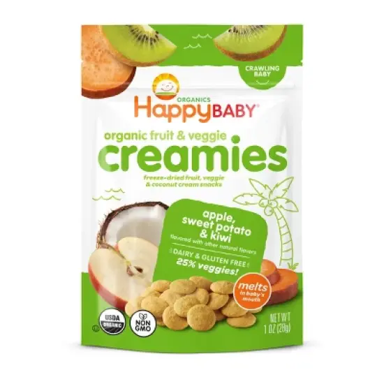 HappyBaby Creamies Apple Sweet Potato and Kiwi Dried Baby Food - 1oz image {7}