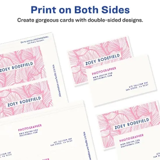 Avery Clean Edge Printable Business Cards with Sure Feed Technology, 2" x 3.5", White, 120 Blank Cards for Inkjet Printers (28877) image {7}