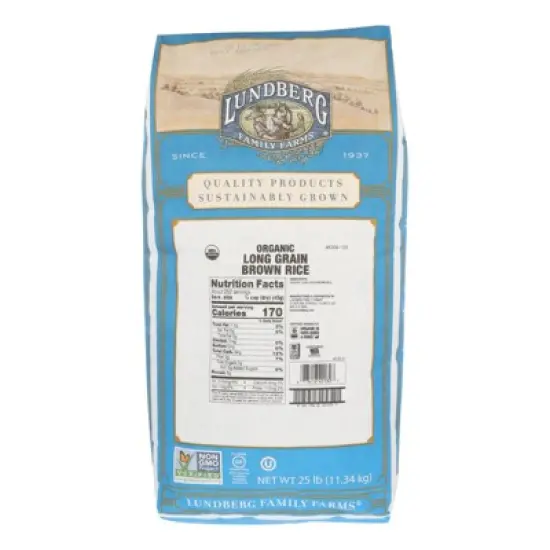 Lundberg Organic Long Grain Brown Rice - 25 lb image {5}