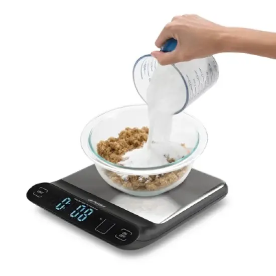 Polder 22lb Dry Kitchen Digital Scale and Silicone Cover Aqua image {4}