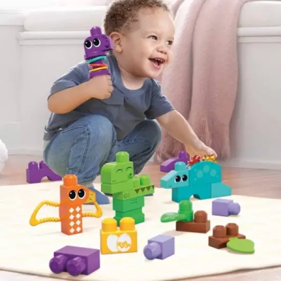 MEGA BLOKS Squeak 'n Chomp Dinos Sensory Building Toys (24 pc) image {1}