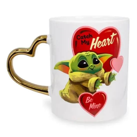 Silver Buffalo Star Wars: The Mandalorian Grogu Heart-Shaped Handle Ceramic Mug | 14 Ounces image {7}
