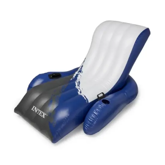 Intex Inflatable Floating Comfortable Recliner Lounges with Cup Holders image {6}