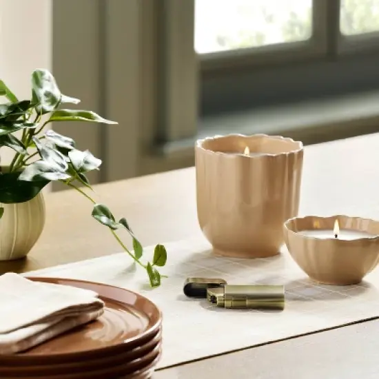 Ribbed Brass Battery Rechargeable Thumb Lighter - Hearth & Hand&trade; with Magnolia image {1}