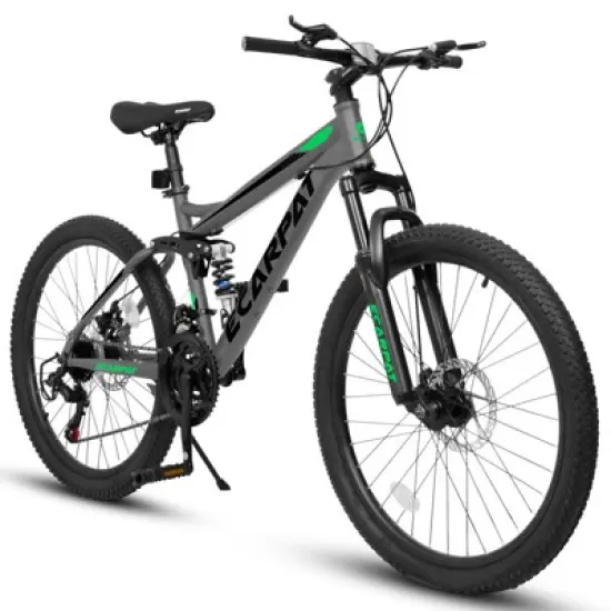 Aukfa 24 Inch Mountain Bike with Full Suspension-Shifter Lever with Gear Indicator，Unisex Adult Bike for Men & Women image {9}