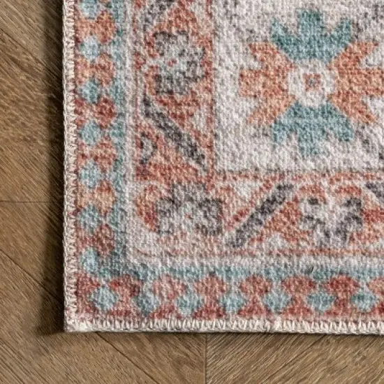 nuLOOM Alicia Machine Washable Medallion Area Rug image {4}
