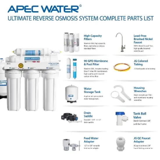 APEC Water Systems RO-Hi Undersink Reverse Osmosis Water Filtration System image {6}