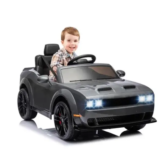 12V Ride on Car, Licensed Dodge Challenger Kids' Electric Car, Battery Powered Electric Vehicle with Remote Control image {8}