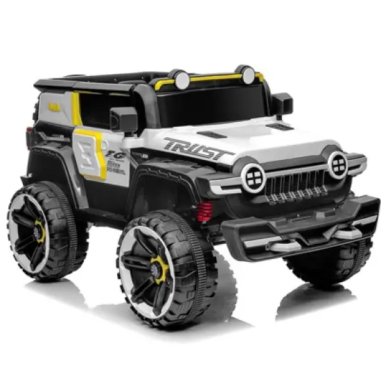 2 Seater Ride On Car with Remote Control, 4WD Off-Road Truck 12V Electric Battery Powered Ride On Toys, 25W Dual Motor, for Kids image {9}