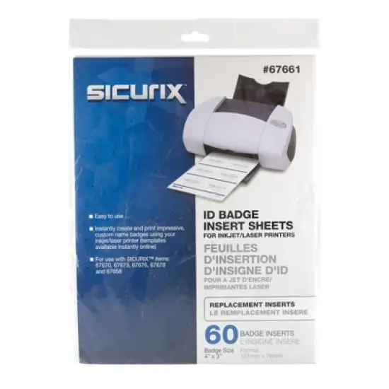 SICURIX Printable Badge Inserts, 4" x 3", Pack of 60 image {3}