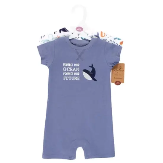 Touched by Nature Unisex Baby Organic Cotton Rompers, Ocean image {1}