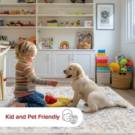 Nuloom Everlee Faded Persian Pet Friendly Machine Washable Area Rug image {9}