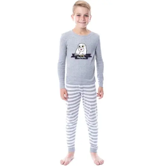 Harry Potter Child Unisex Hedwig Hogwarts Letter Wizarding World Pajama Set Grey image {1}
