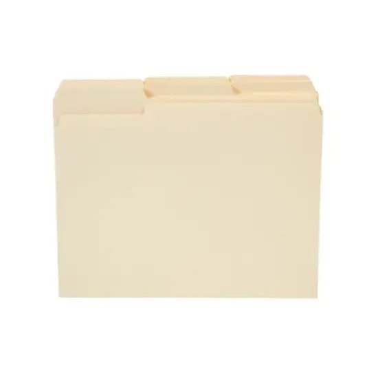 Staples Manila File Folders Letter 3 Tab Assorted Position 100/Box TR56675 image {3}