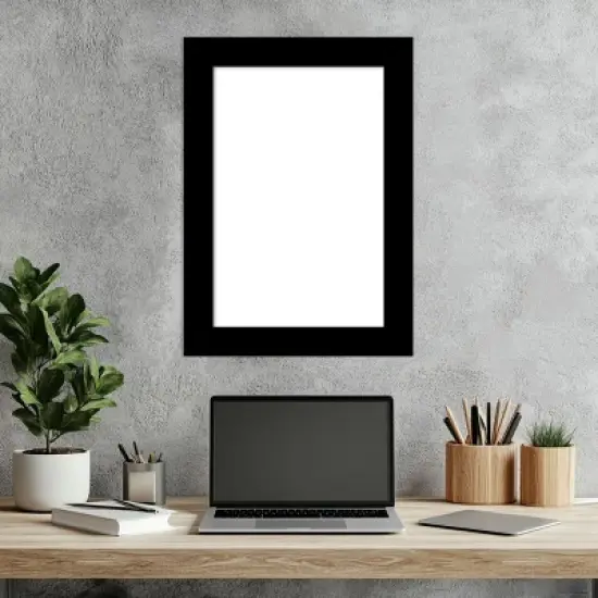 Amanti Art Brushed Black Framed Dry Erase Magnetic Board image {6}
