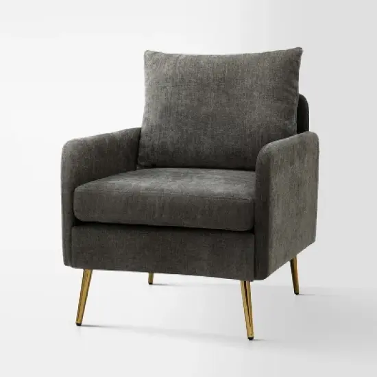 Giovann Wooden Upholstered Accent Chair Comfy Armchair Living Room and Bedroom Armchair with Metal Legs | Karat Home image {15}