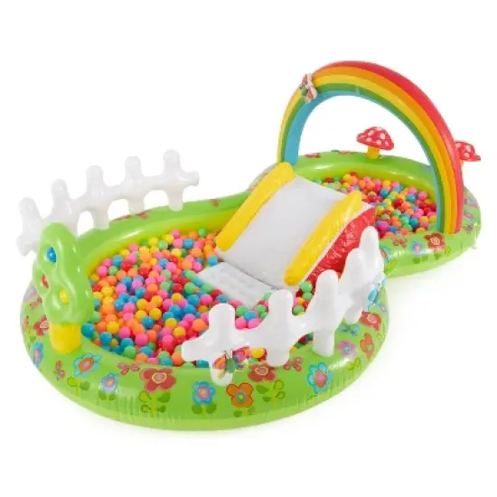 Intex 57154EP Colorful Inflatable My Garden Water Filled Play Center with Slide image {2}