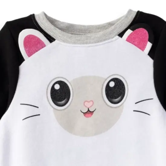 Gabby's Dollhouse Little Girls Raglan Sweatshirt & Leggings Set White  image {4}