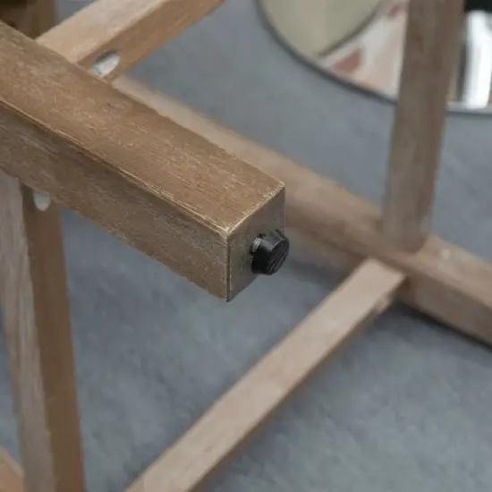 HOMCOM Swivel Bar Stools Set of 2, Counter Height Barstools with Back, Rubber Wood Legs and Footrests, for Kitchen Dining Room Pub, Cream White image {5}