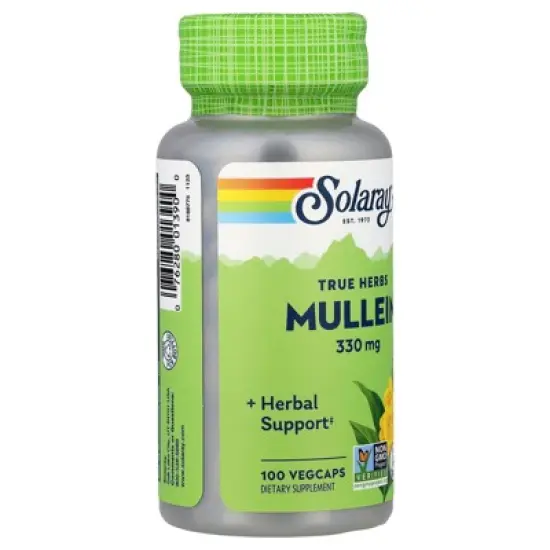 Solaray True Herbs, Mullein, 330 mg, 100 VegCaps image {3}