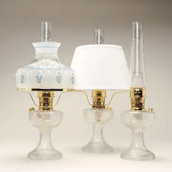 Aladdin Clear Lincoln Drape Oil Lamp WITH Parts Kit image {1}