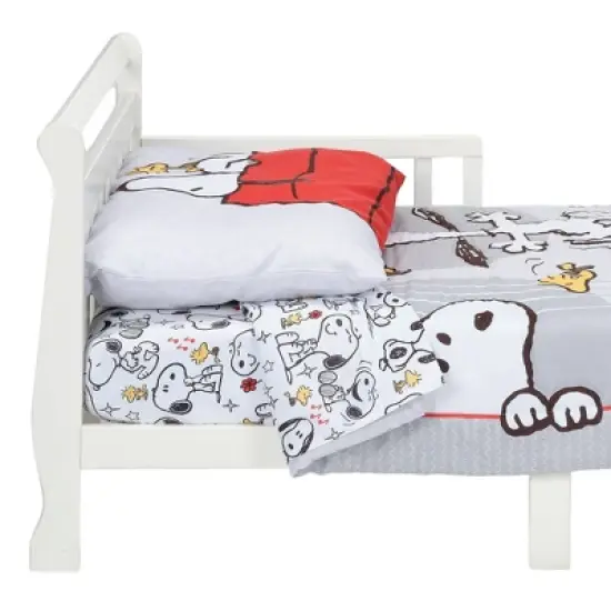 Lambs & Ivy 4pc Snoopy Love Toddler Bedding Set - Gray/Red/White image {5}