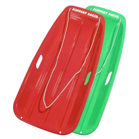 Slippery Racer Downhill Sprinter Flexible Kids Toddler Plastic Cold-Resistant Toboggan Snow Sled with Pull Rope and Handles -35 Inch- (2 Pack) image {15}