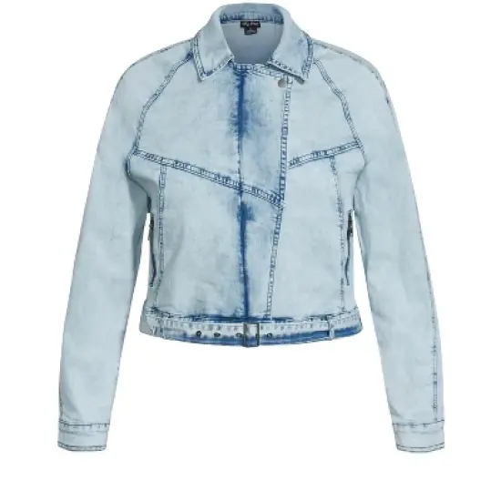 Women's Plus Size  Retro Denim Jacket - light wash | CITY CHIC image {2}