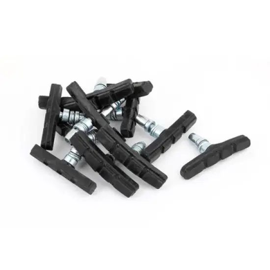 Unique Bargains 12 Pcs Black Rubber V-brake Stop Brake Pads Shoes for Mountain Bike Bicycle 23mm image {5}