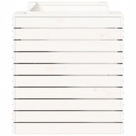 vidaXL Planter Bench White Solid pine wood Medium Planters image {5}