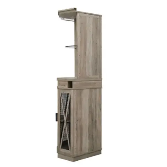 Corner Bar with Mesh Door Stone Gray - Home Source image {4}