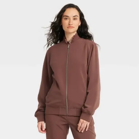 Houston White Adult Tailored Bomber Jacket - Brown image {3}