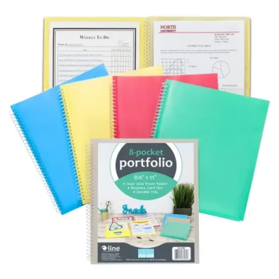 C-Line&reg; 8-Pocket Spiral-Bound Poly Portfolio, Pack of 6 image {5}