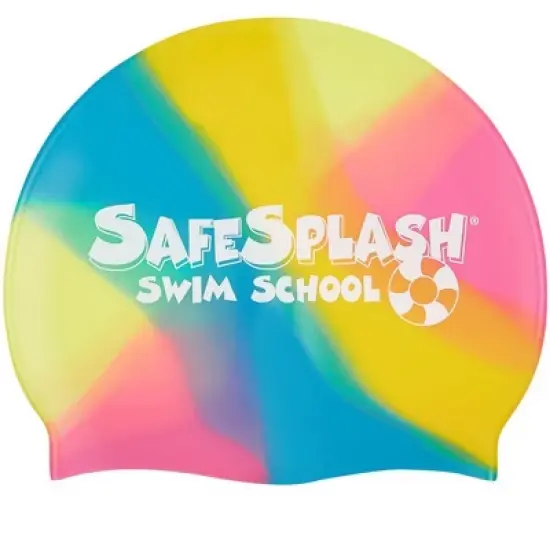 Sporti Safesplash Swim School Multi Color Silicone Swim Cap image {3}