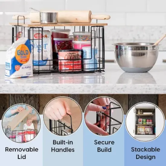 IRIS USA Wire Basket for Pantry Organizers and Storage, 2 Pack, Potato and Onion Storage image {4}