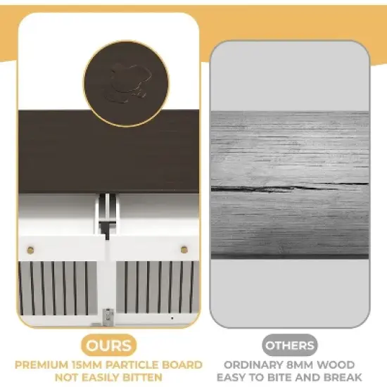 Dog Furniture Crate, 47" Large Dog Crate Furniture w/ 2 Storage Draws & Removable Divider for Large/Medium/Small Dogs image {5}