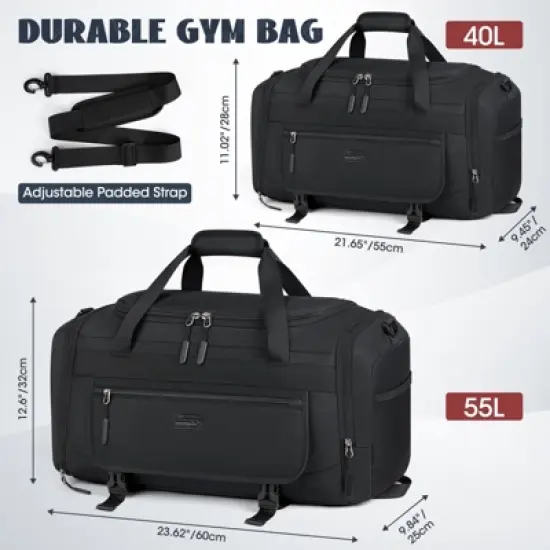 Gym Bag for Men 40L Sports Duffel Bags Gym Duffle Bag Women with Shoe Compartment image {6}